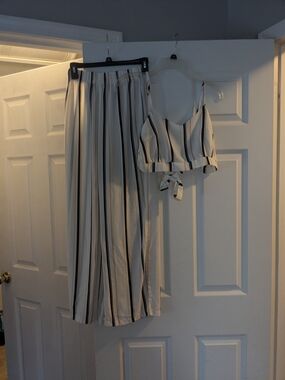 Crop Top Pants Matching Set